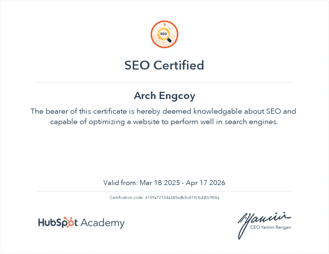 aaMe hubspot training certificate