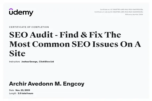 aaMe tech audit certificate