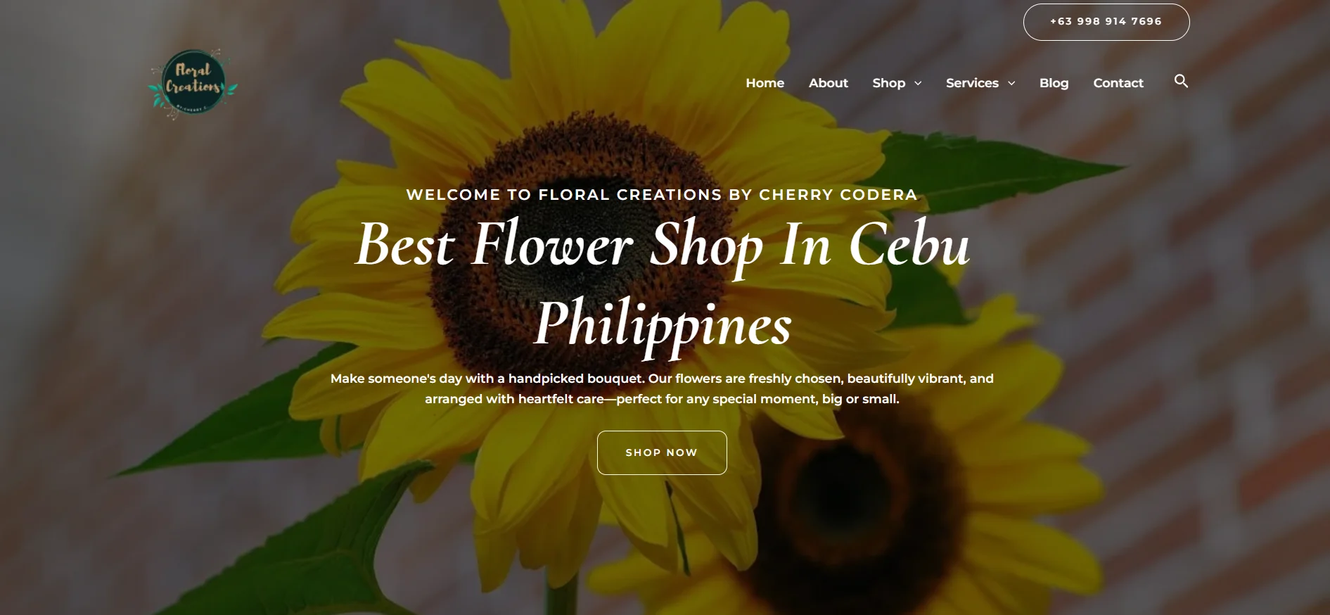 floral website front end home